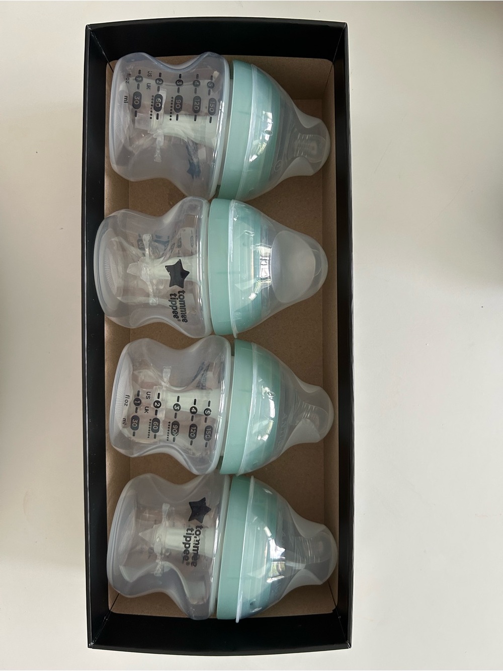 Tommee Tippee Baby Bottle Set - Mint Lids (4-Pack)
